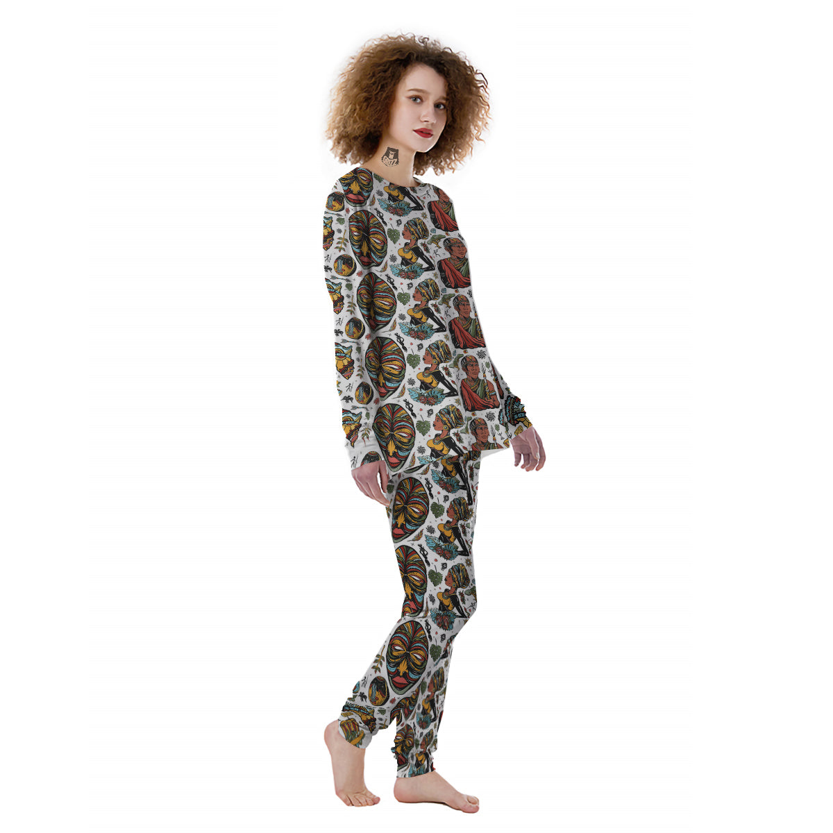 Ethnic Afro African Print Pattern Women's Pajamas-grizzshop