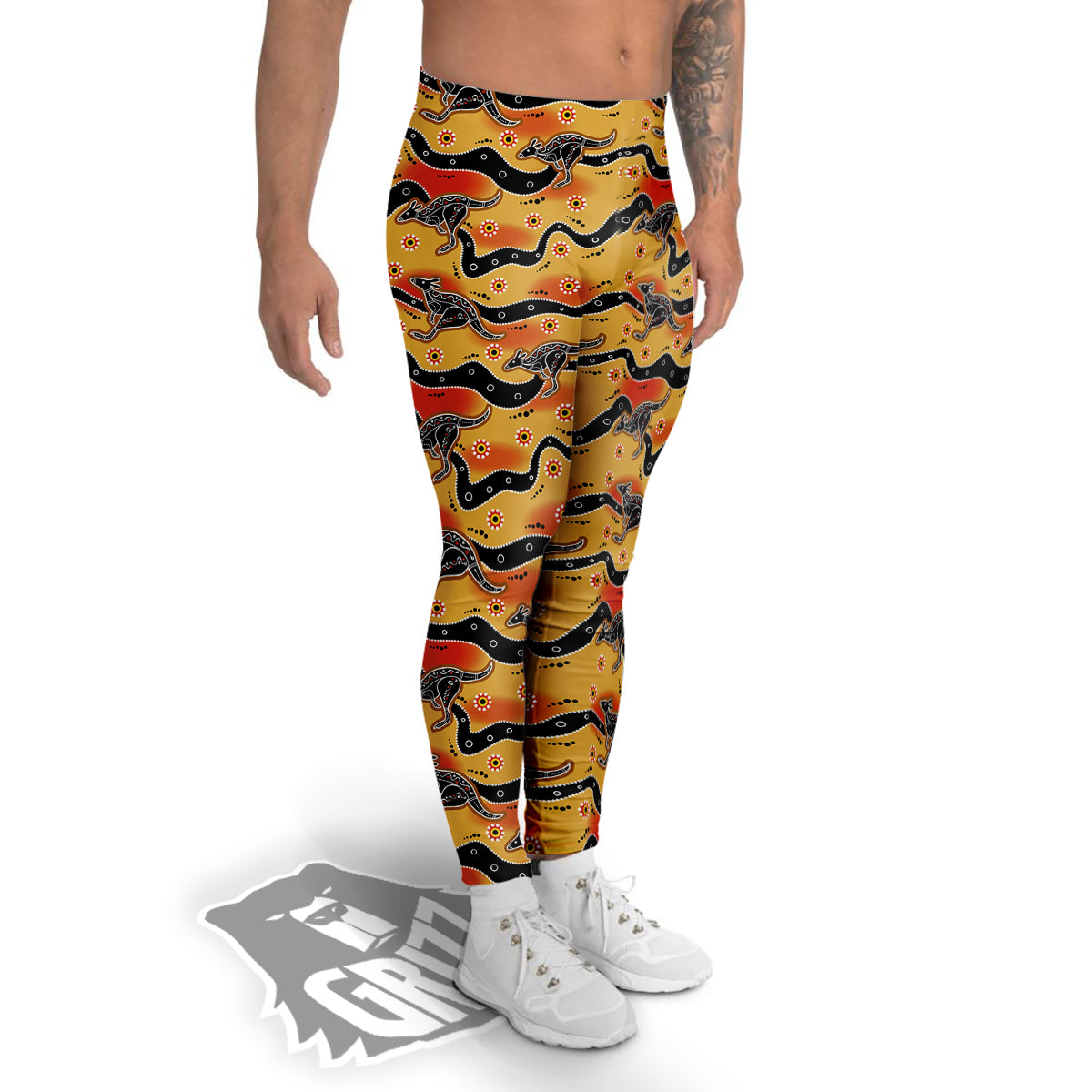 Ethnic Australian Print Pattern Men's Leggings-grizzshop