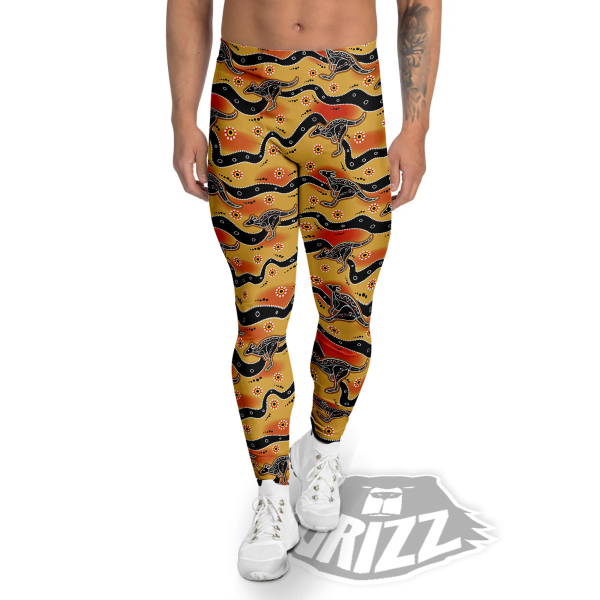 Ethnic Australian Print Pattern Men's Leggings-grizzshop