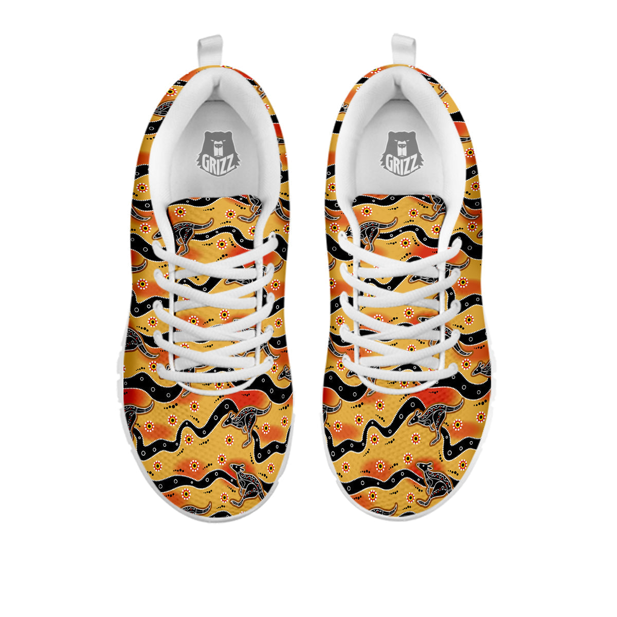 Ethnic Australian Print Pattern White Sneaker-grizzshop