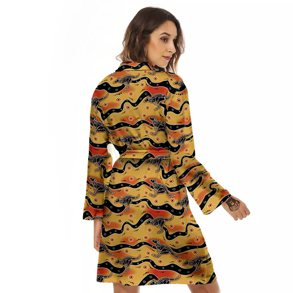 Ethnic Australian Print Pattern Women's Robe-grizzshop