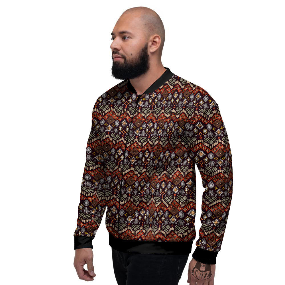 Ethnic Boho Print Pattern Men's Bomber Jacket-grizzshop