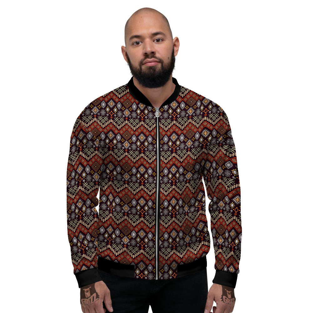 Ethnic Boho Print Pattern Men's Bomber Jacket-grizzshop