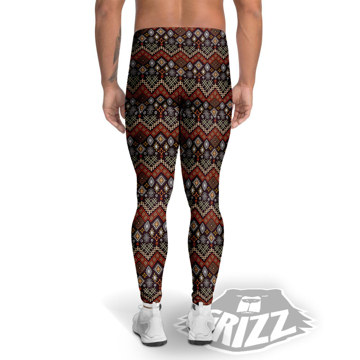 Ethnic Boho Print Pattern Men's Leggings-grizzshop