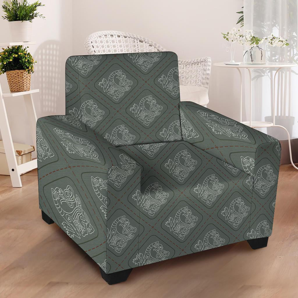 Ethnic Celtic Viking Armchair Cover-grizzshop