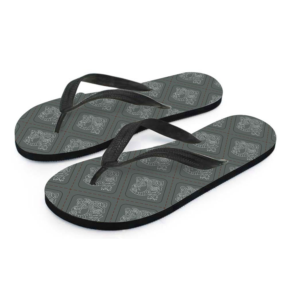 Ethnic Celtic Viking Men's Flip Flops-grizzshop