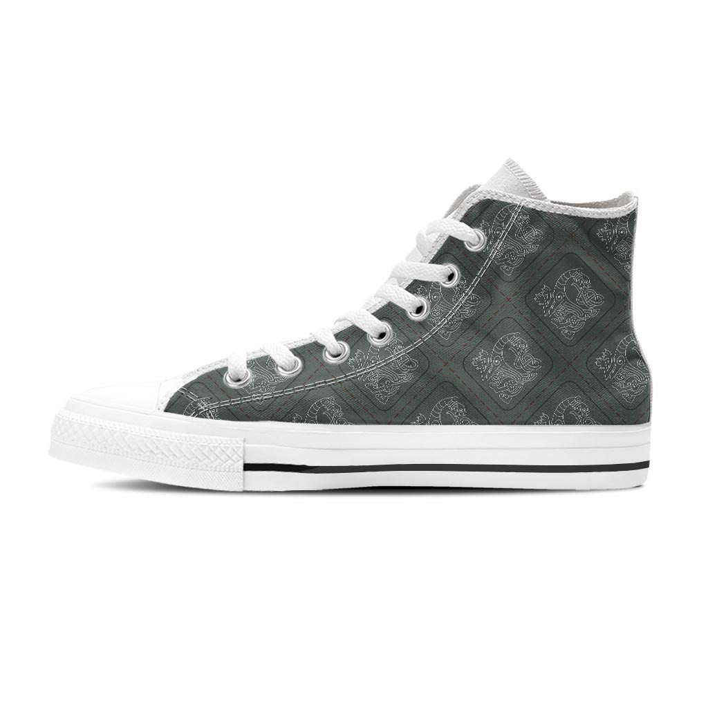 Ethnic Celtic Viking Men's High Top Shoes-grizzshop