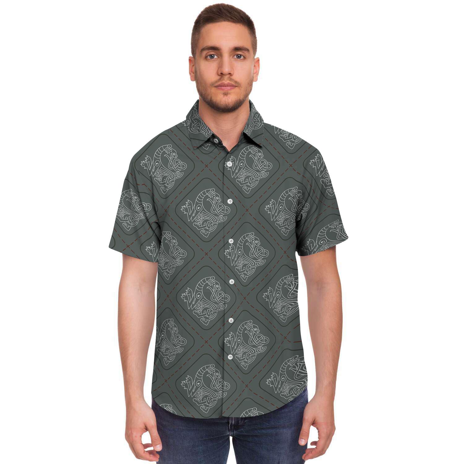 Ethnic Celtic Viking Men's Short Sleeve Shirt-grizzshop