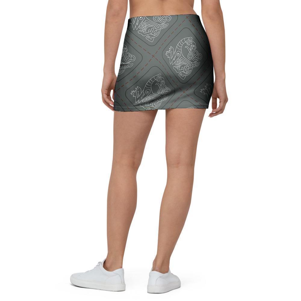 Ethnic Celtic Viking Mini Skirt-grizzshop