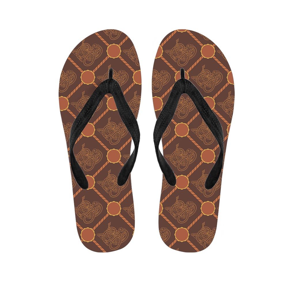 Ethnic Celtic Viking Norse Men's Flip Flops-grizzshop