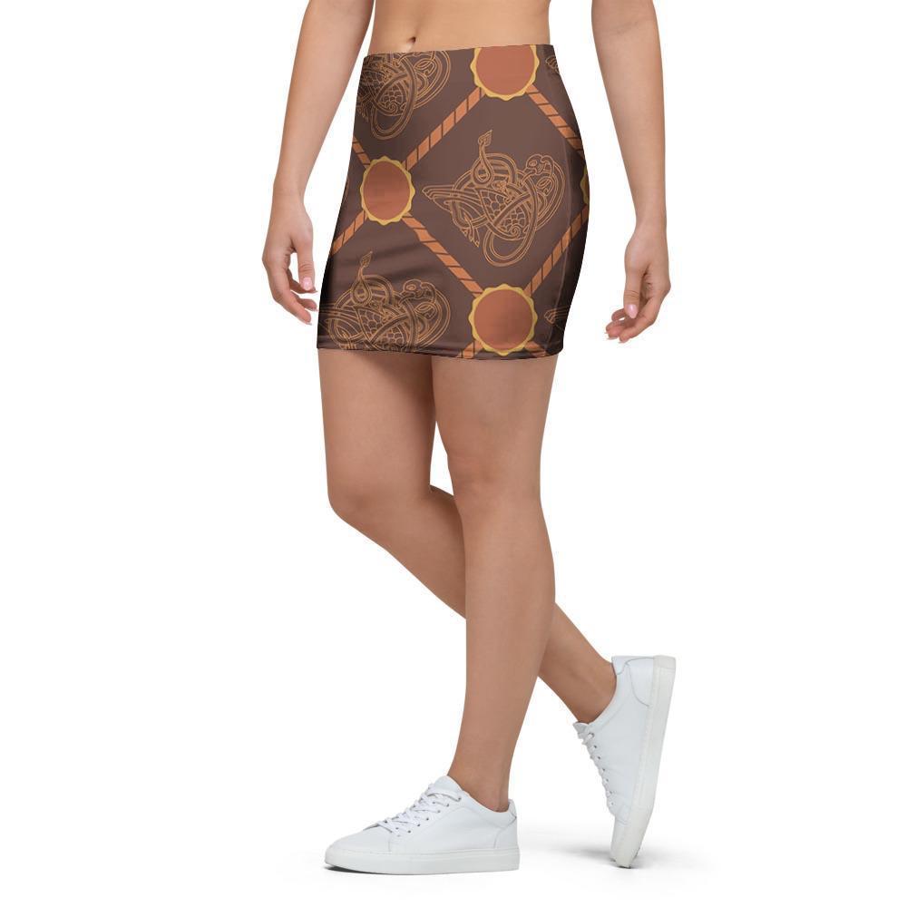 Ethnic Celtic Viking Norse Mini Skirt-grizzshop