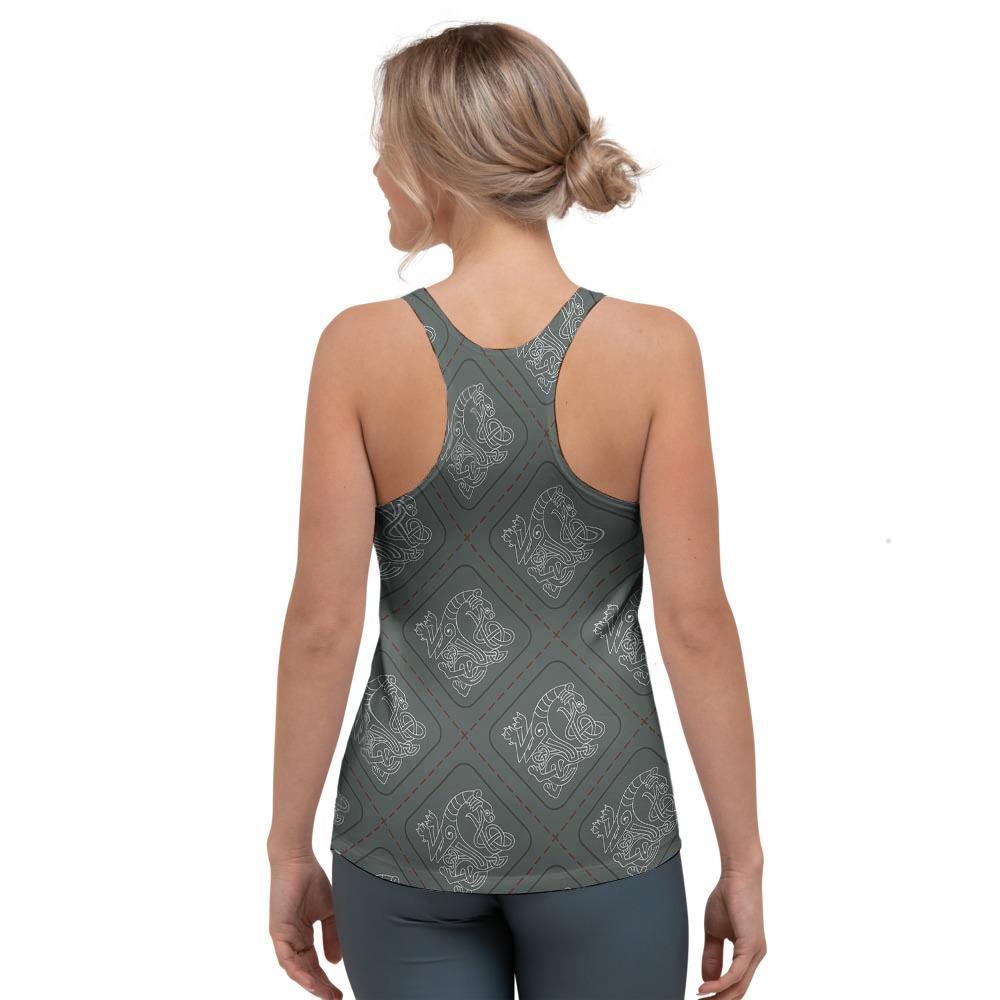 Ethnic Celtic Viking Women's Racerback Tank Top-grizzshop
