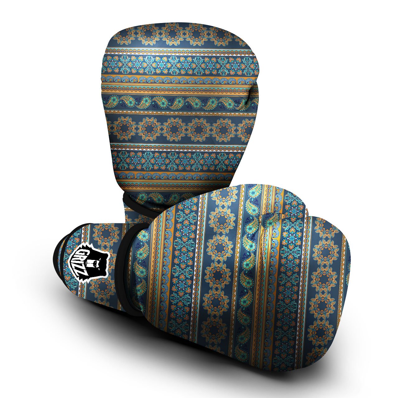 Ethnic Indian Print Pattern Boxing Gloves-grizzshop