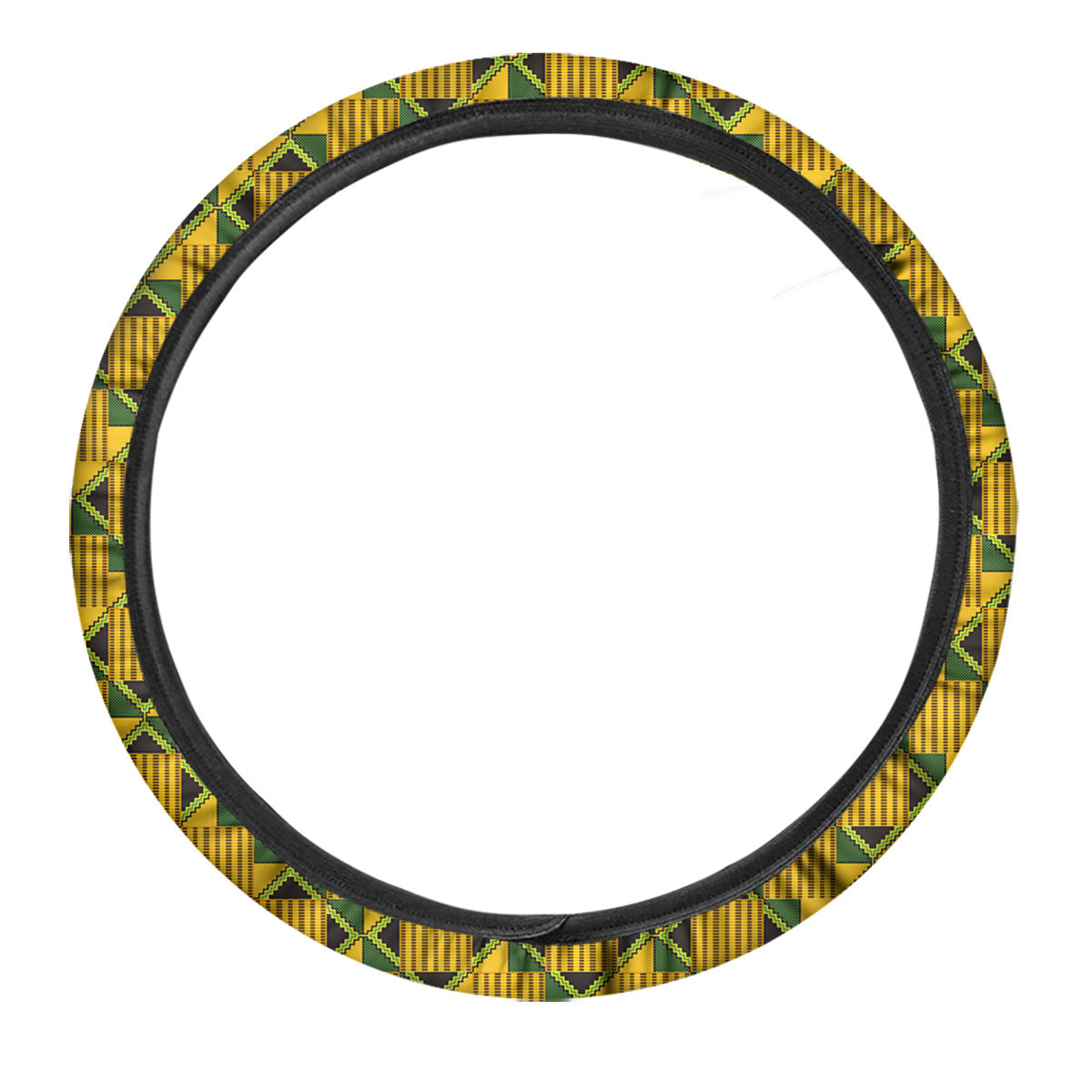 Ethnic Kente Print Pattern Car Steering Wheel Cover-grizzshop
