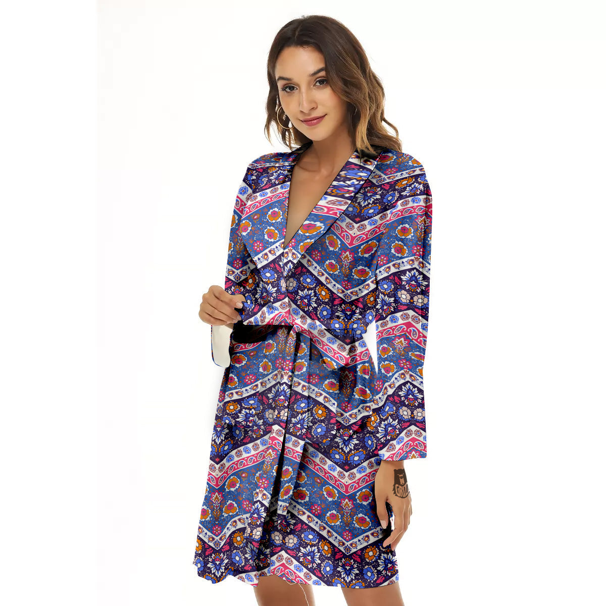 Ethnic Mandala And Indian Paisley Print Pattern Women's Robe-grizzshop