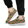 Ethnic Mandala Red Tribal Print White Athletic Shoes-grizzshop