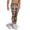 Ethnic Mix Tropical Flower Print Pattern Men's Leggings-grizzshop