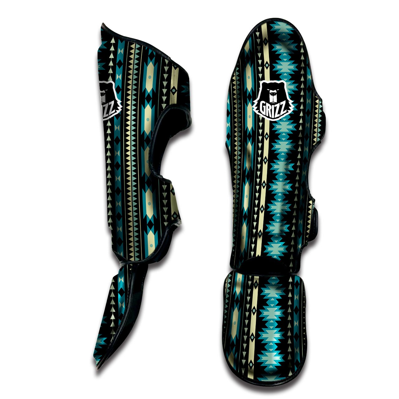 Ethnic Native Print Pattern Muay Thai Shin Guards-grizzshop