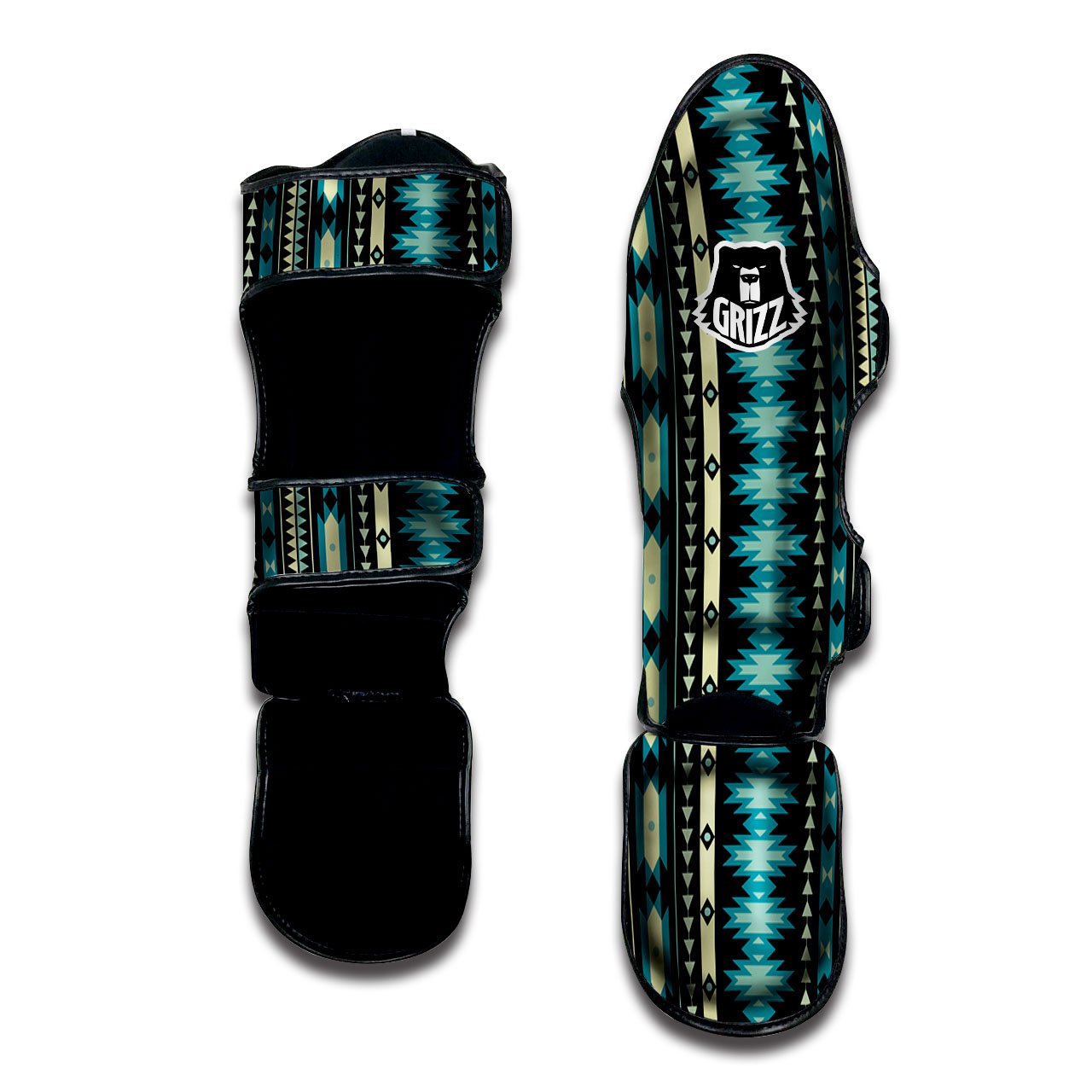 Ethnic Native Print Pattern Muay Thai Shin Guards-grizzshop