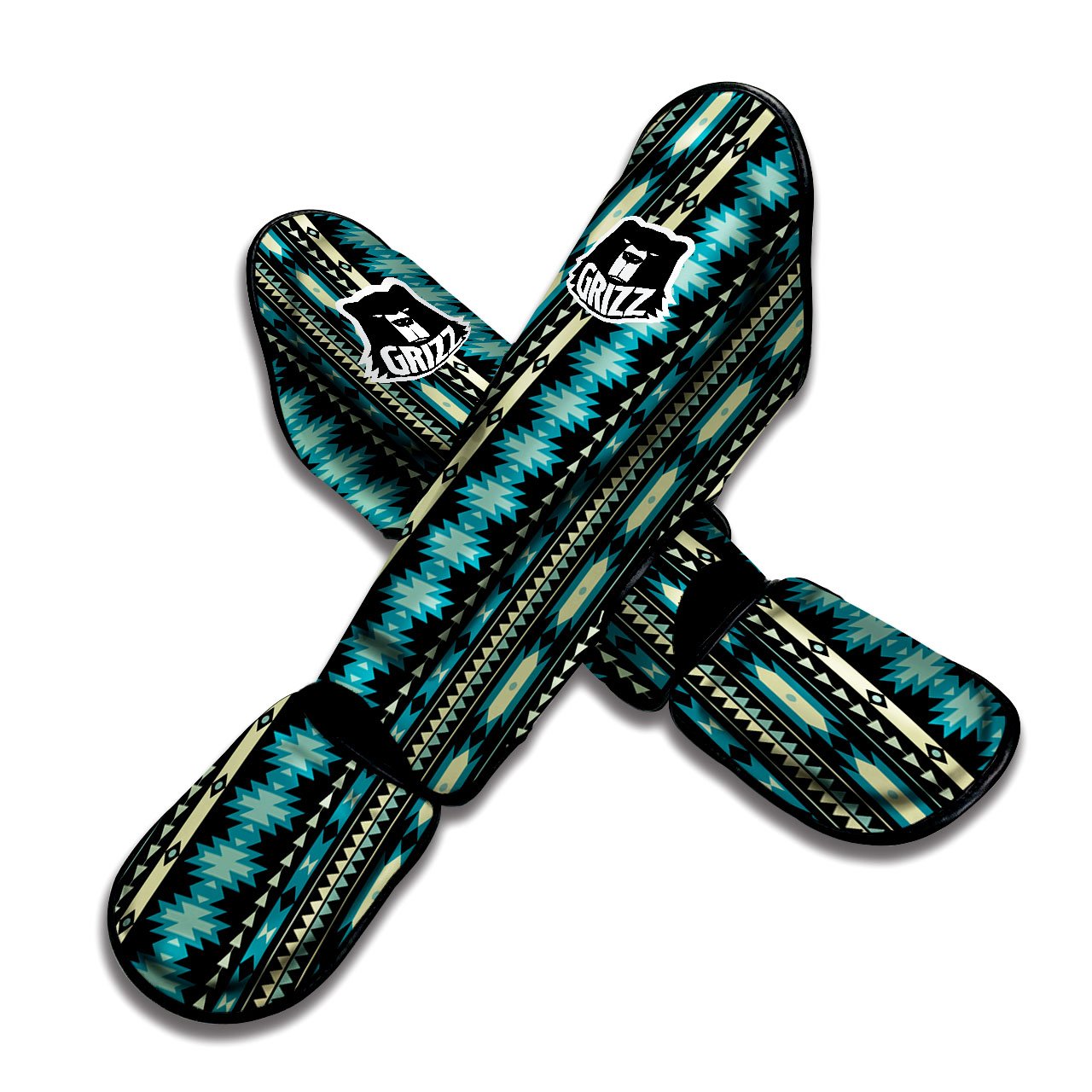 Ethnic Native Print Pattern Muay Thai Shin Guards-grizzshop