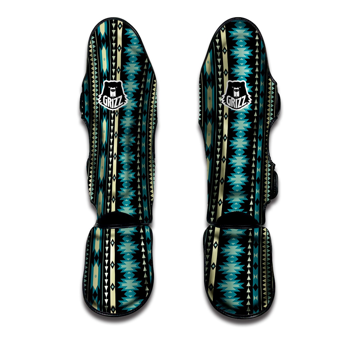 Ethnic Native Print Pattern Muay Thai Shin Guards-grizzshop