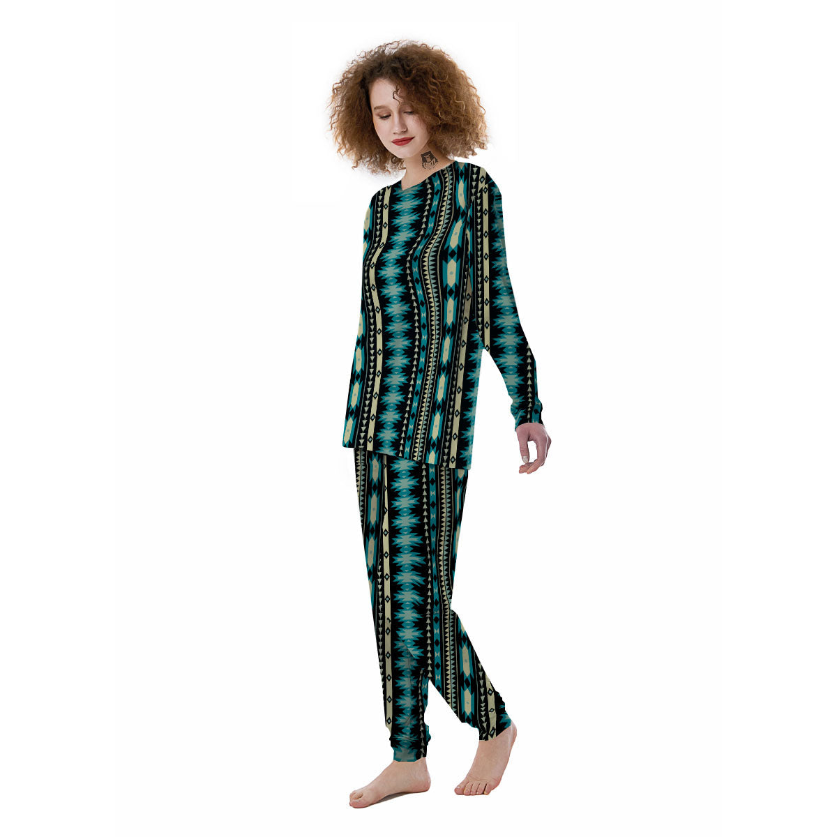 Ethnic Native Print Pattern Women's Pajamas-grizzshop