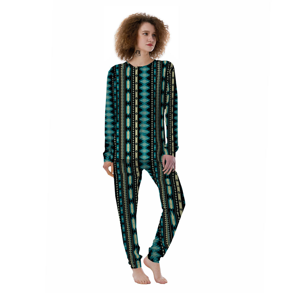 Ethnic Native Print Pattern Women's Pajamas-grizzshop