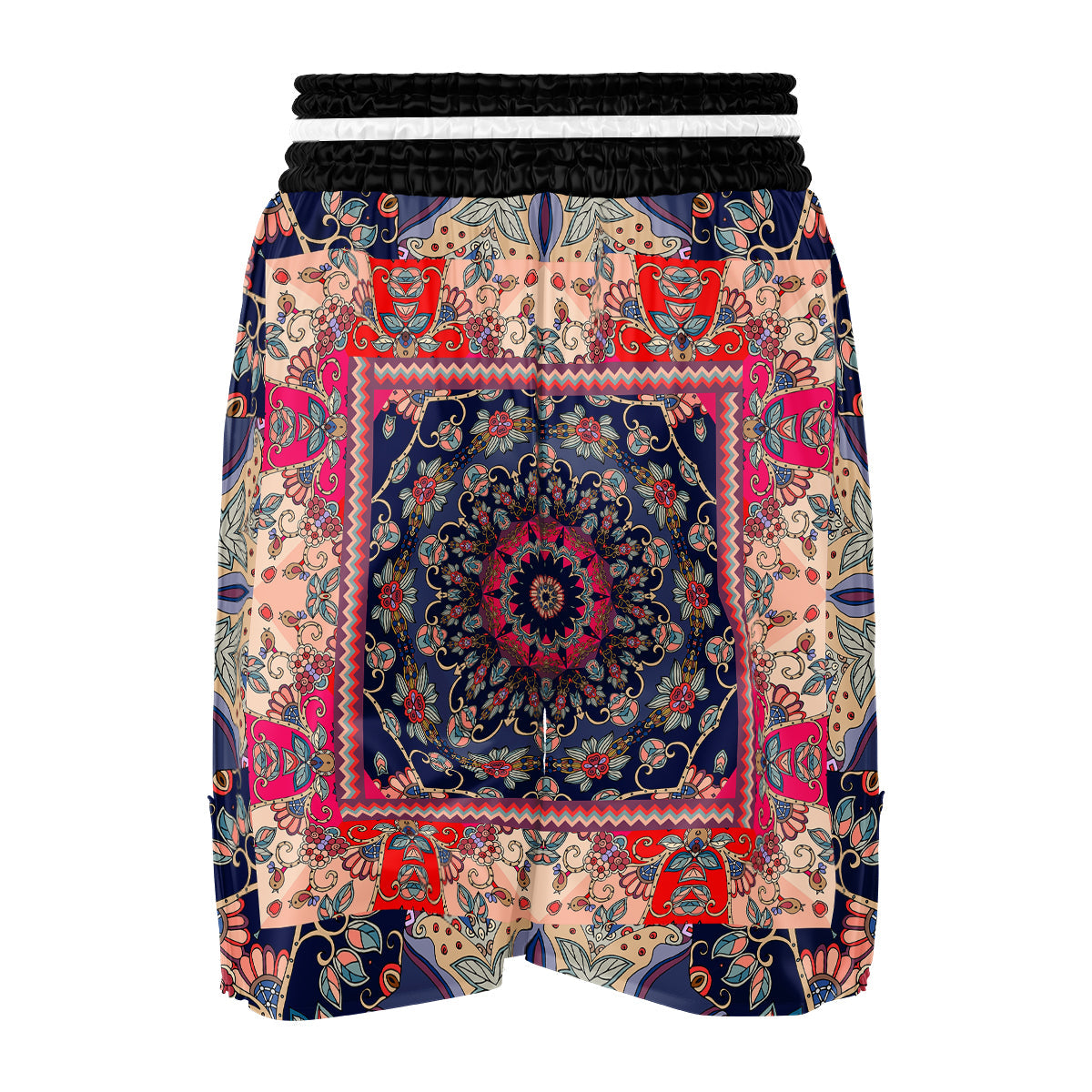 Ethnic Patchwork Square Print Boxing Shorts-grizzshop