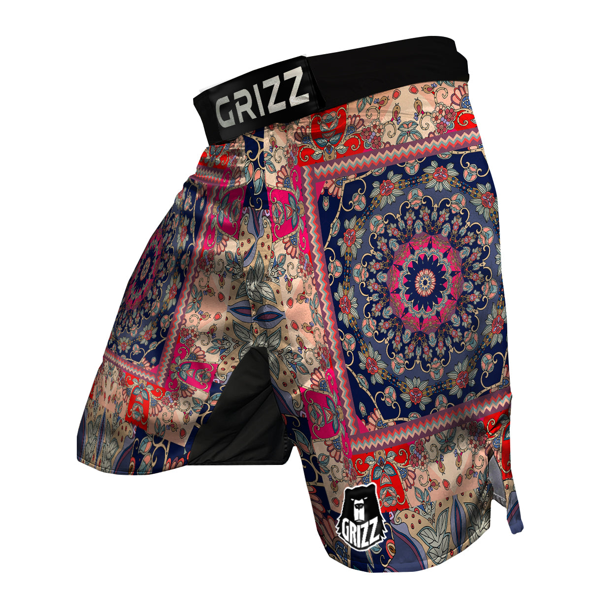 Ethnic Patchwork Square Print MMA Shorts-grizzshop