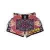 Ethnic Patchwork Square Print Muay Thai Boxing Shorts-grizzshop