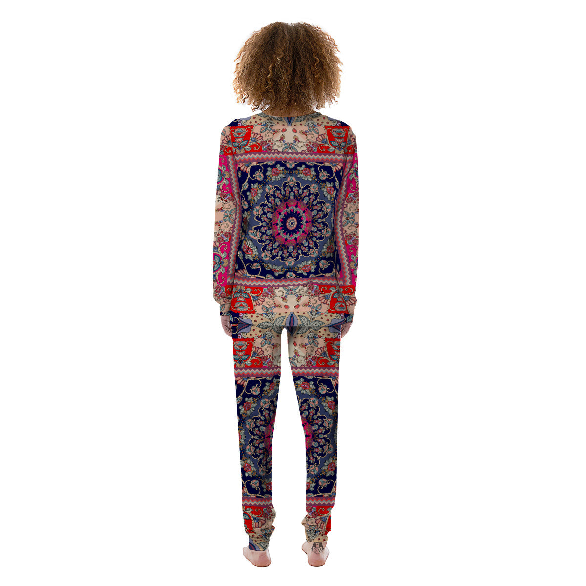 Ethnic Patchwork Square Print Women's Pajamas-grizzshop