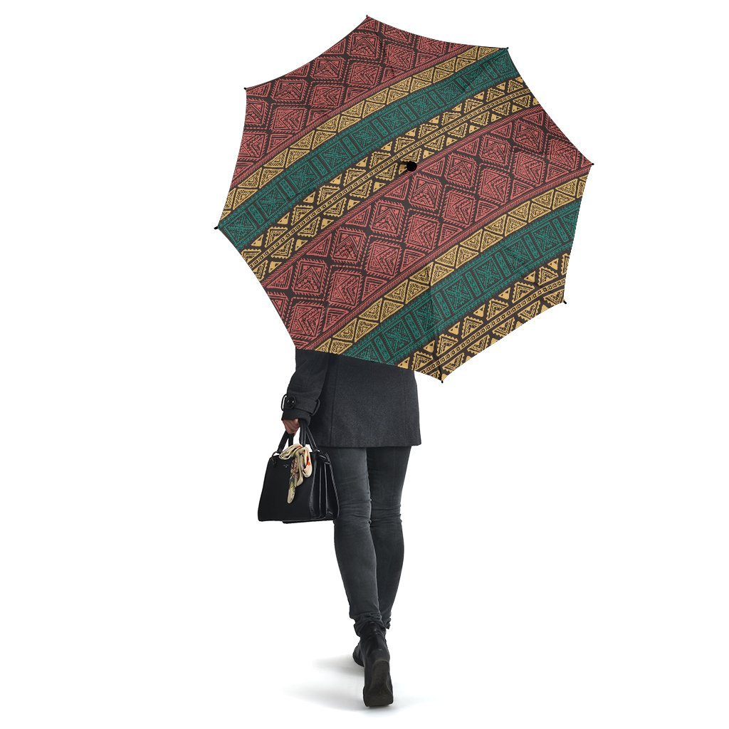 Ethnic Pattern Print Automatic Foldable Umbrella-grizzshop