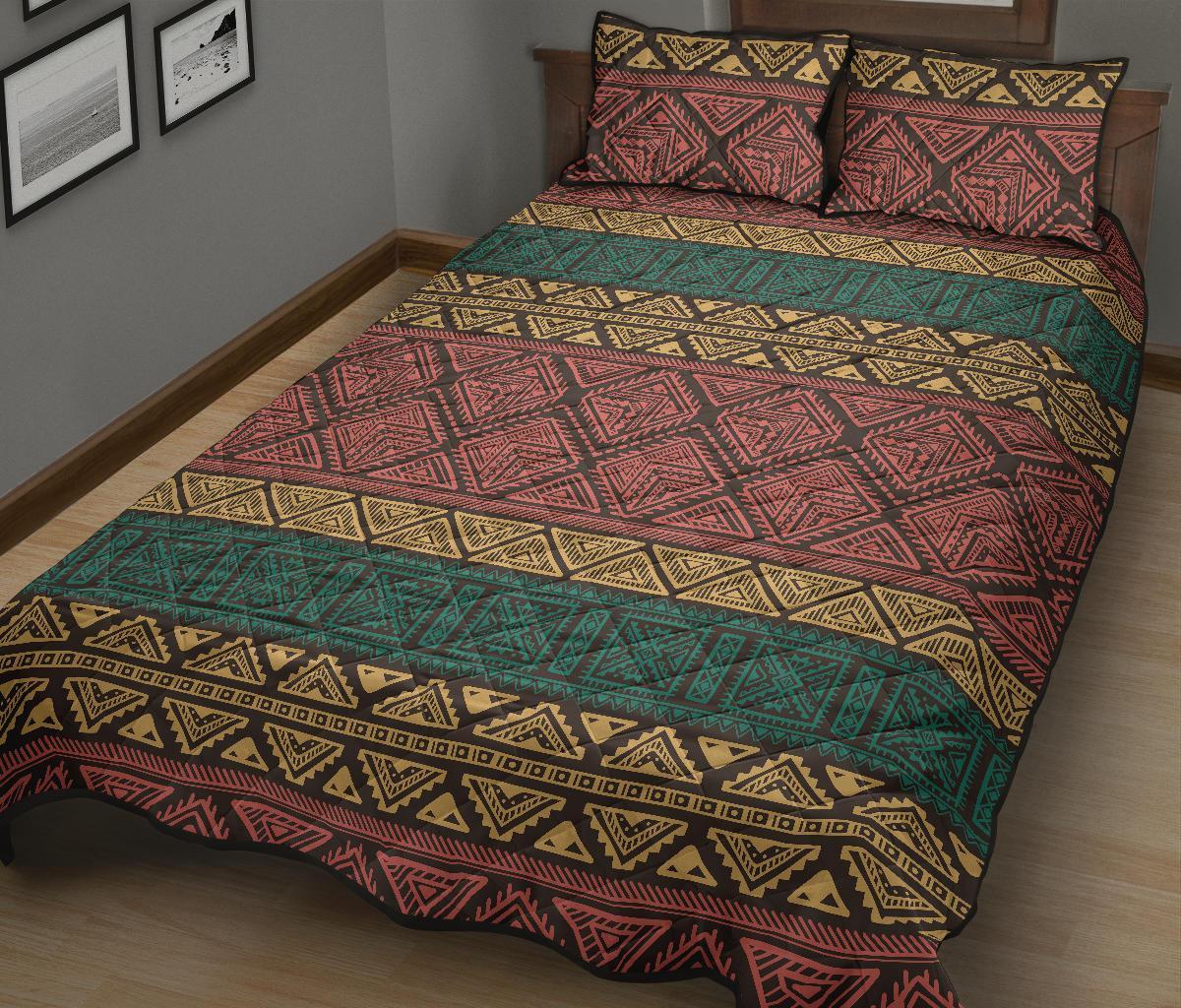 Ethnic Pattern Print Bed Set Quilt-grizzshop