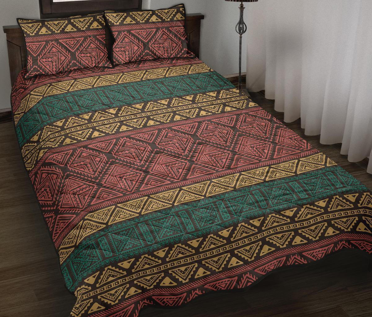 Ethnic Pattern Print Bed Set Quilt-grizzshop