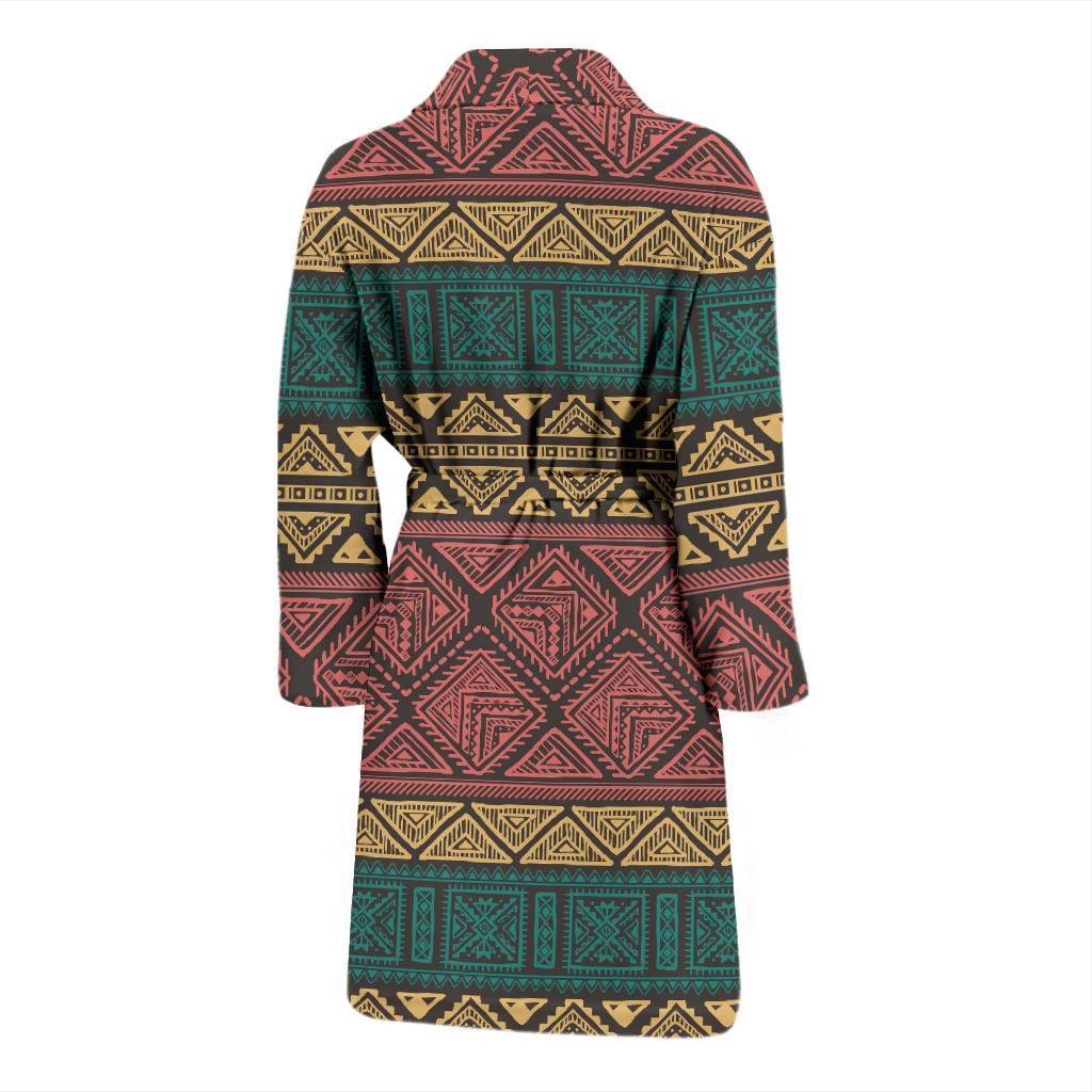 Ethnic Pattern Print Men Long Robe-grizzshop