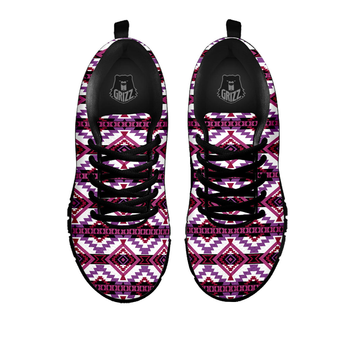 Ethnic Pink African Print Pattern Black Sneaker-grizzshop