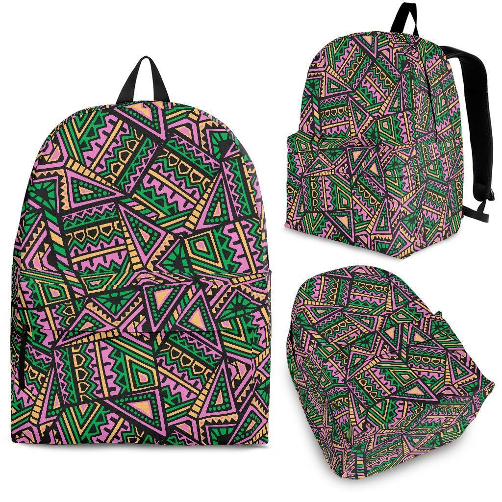 Ethnic Pink Print Pattern Backpack-grizzshop