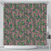 Ethnic Pink Print Pattern Bathroom Shower Curtain-grizzshop