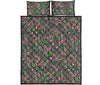 Ethnic Pink Print Pattern Bed Set Quilt-grizzshop