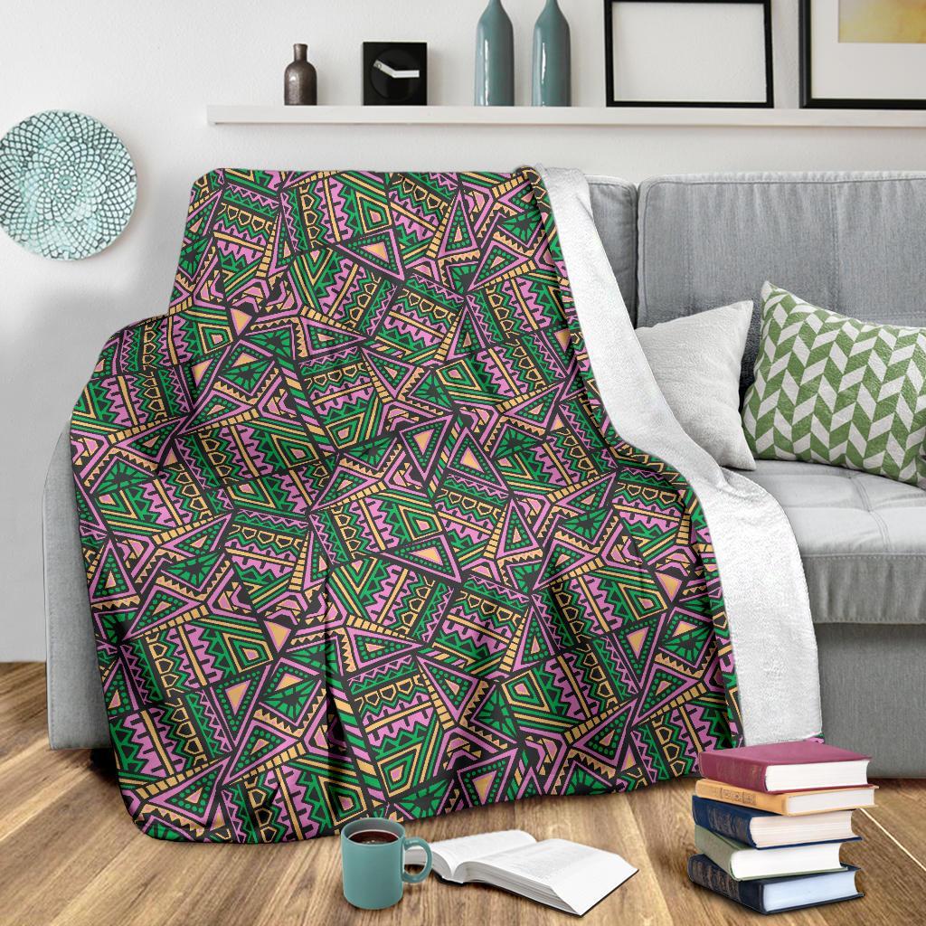 Ethnic Pink Print Pattern Blanket-grizzshop