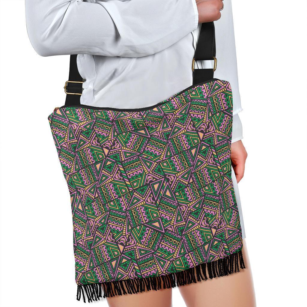 Ethnic Pink Print Pattern Crossbody bags-grizzshop