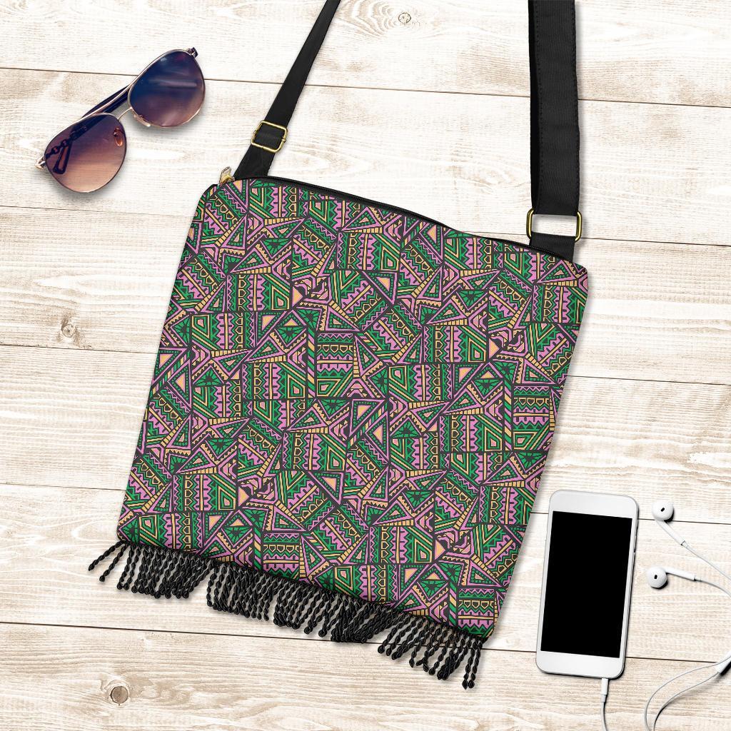 Ethnic Pink Print Pattern Crossbody bags-grizzshop