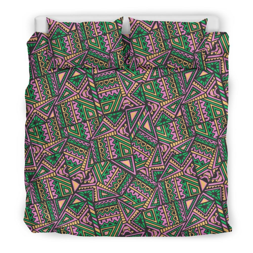 Ethnic Pink Print Pattern Duvet Cover Bedding Set-grizzshop