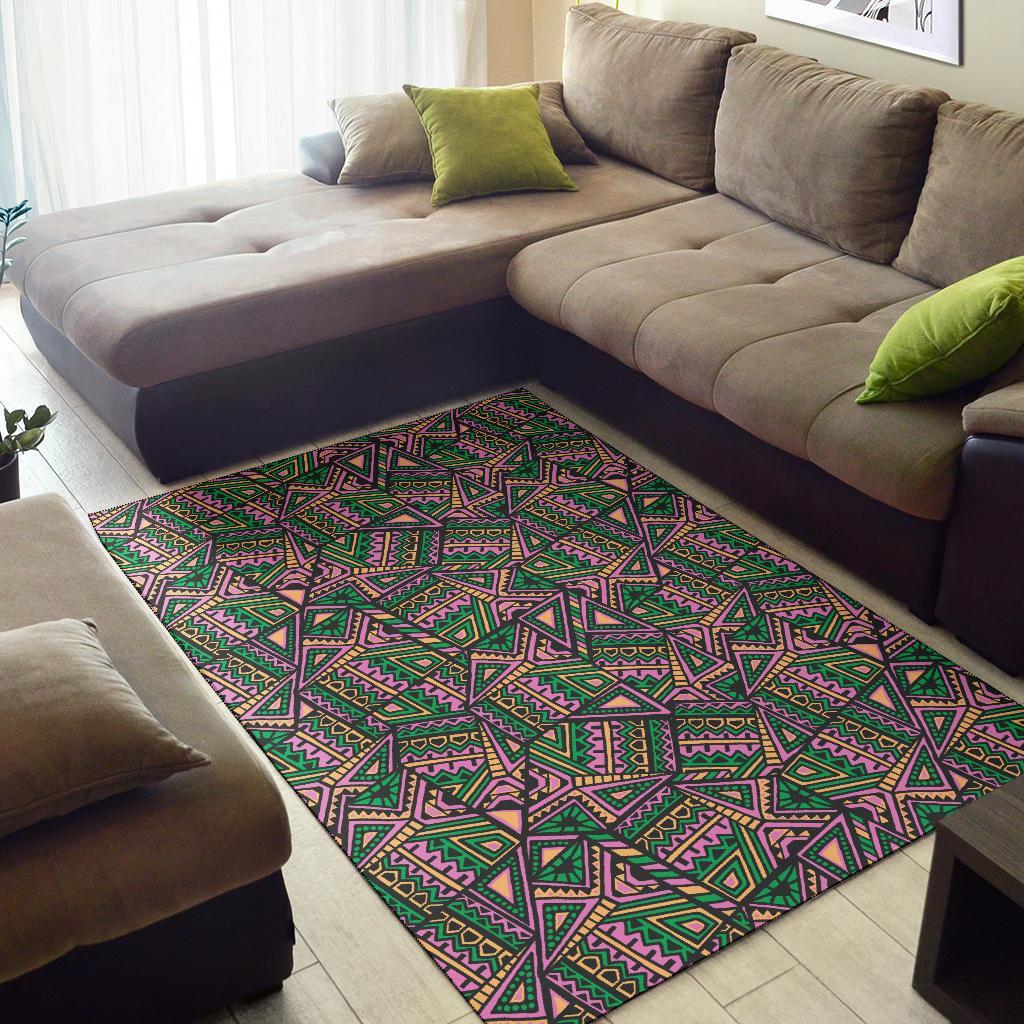 Ethnic Pink Print Pattern Floor Mat-grizzshop