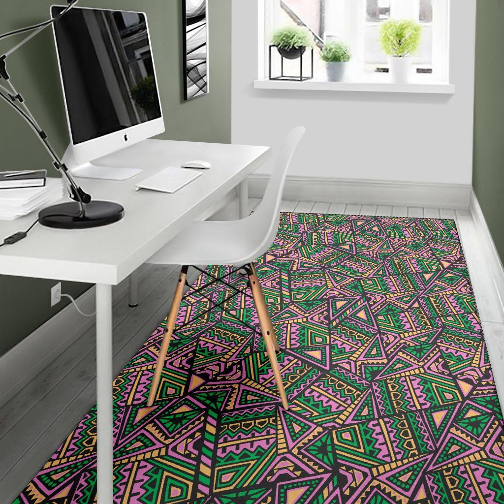 Ethnic Pink Print Pattern Floor Mat-grizzshop