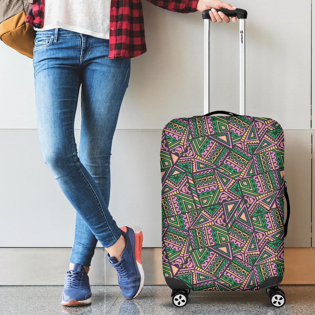 Ethnic Pink Print Pattern Luggage Cover Protector-grizzshop