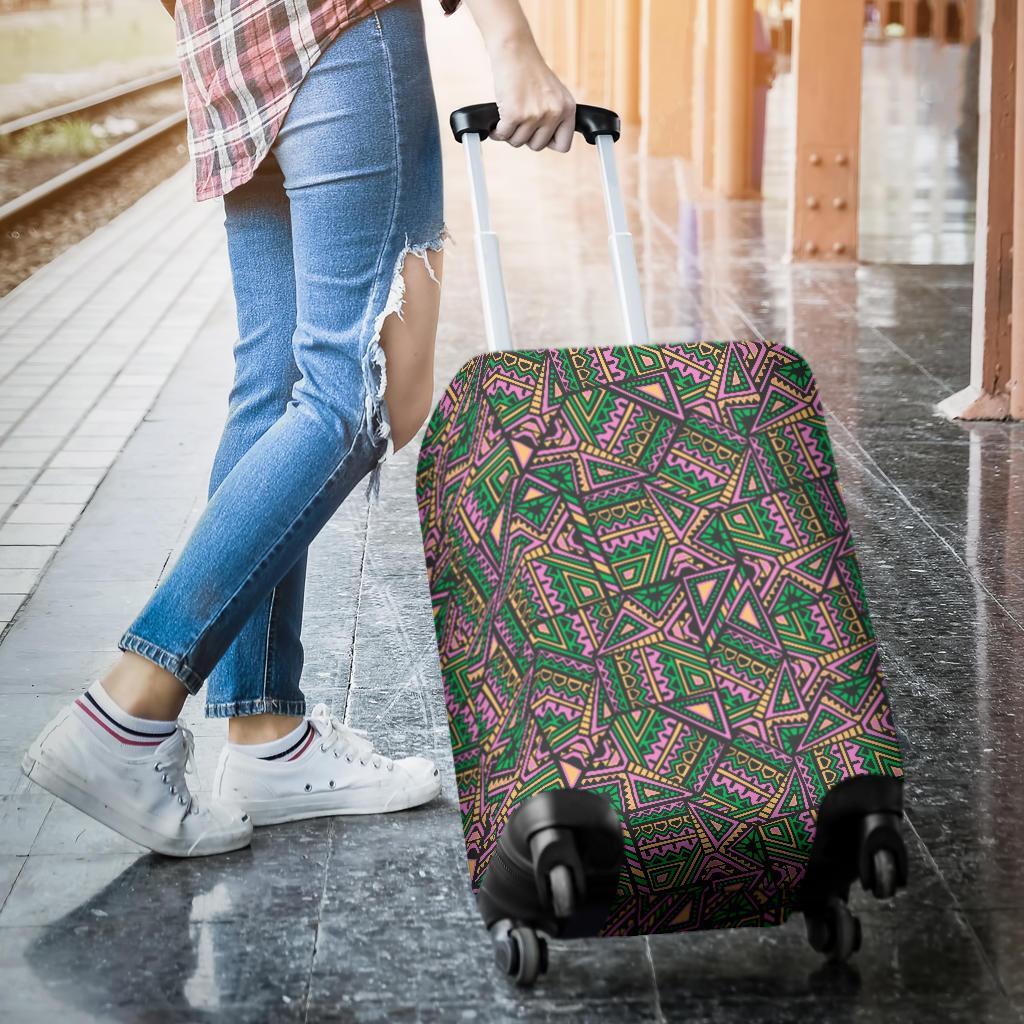 Ethnic Pink Print Pattern Luggage Cover Protector-grizzshop