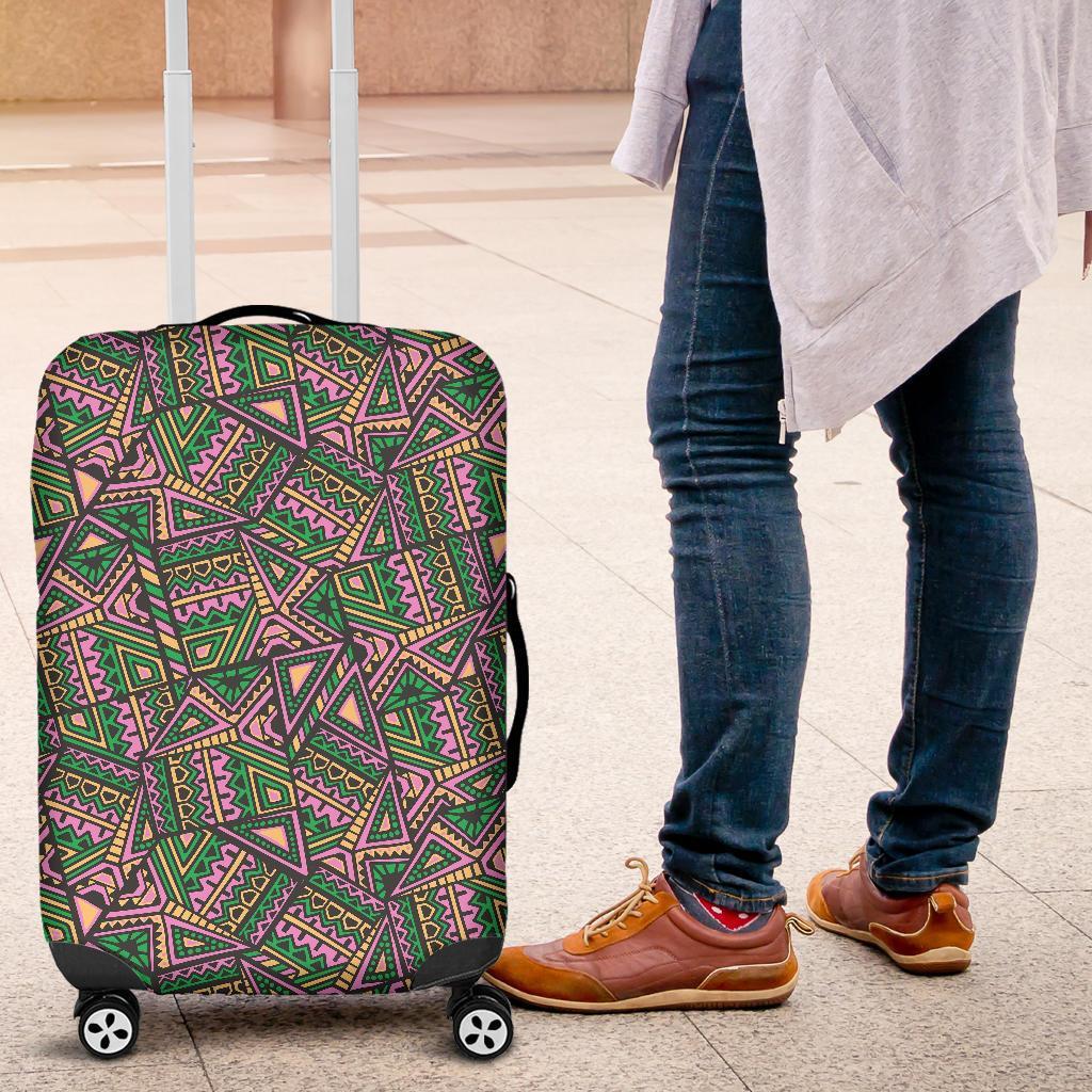 Ethnic Pink Print Pattern Luggage Cover Protector-grizzshop