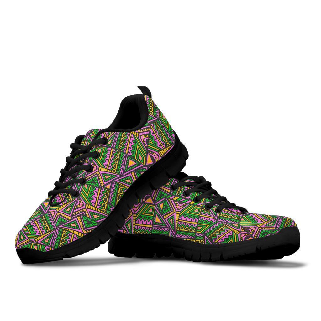 Ethnic Pink Print Pattern Sneaker Shoes For Men Women-grizzshop