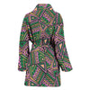 Ethnic Pink Print Pattern Women Long Robe-grizzshop